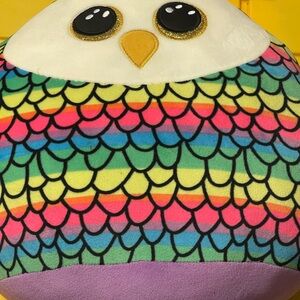 Ty Multicolor Owl Plush - Rainbow and White